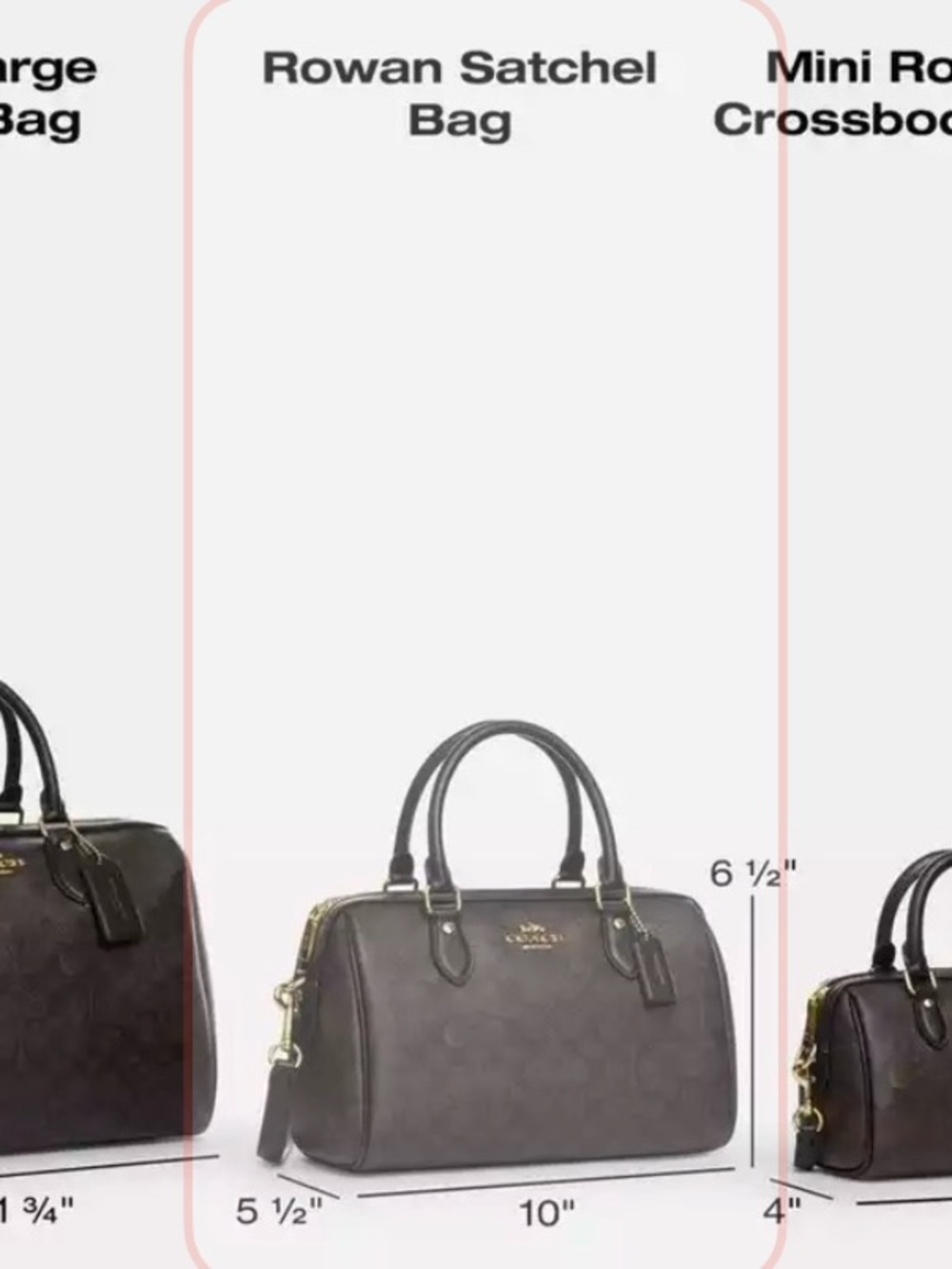 Coach Rowan Crossbody NWT Dark Brown Black Leather & Canvas w Gold Hardware NWT - Picture 15 of 16
